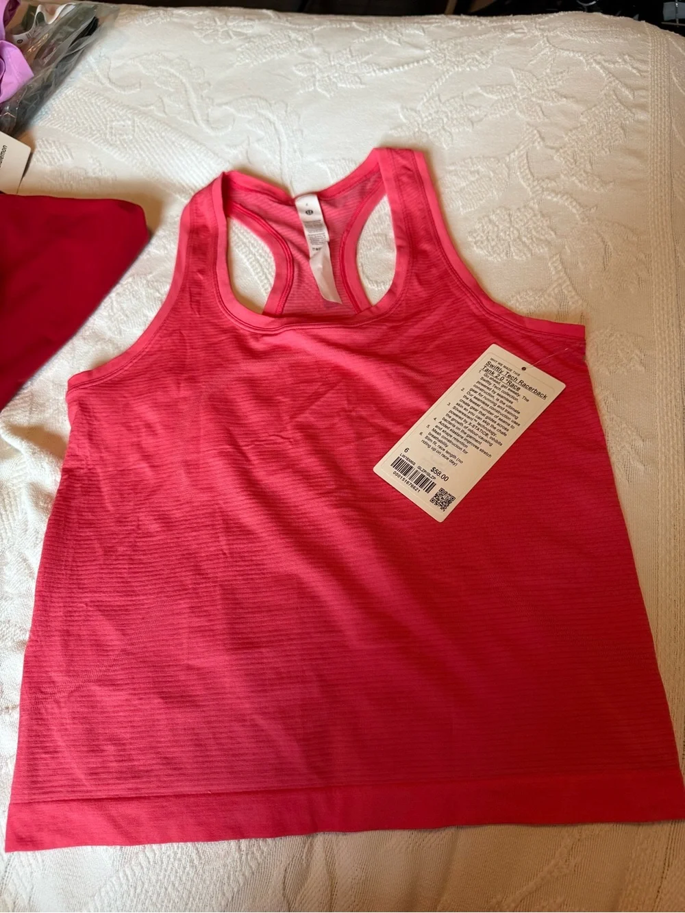 Lululemon swiftly tank race length glaze pink size 6